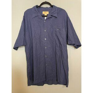 VTG DEADSTOCK NOS Trutus Biancarra Men's XL Linen Blend Short Sleeve Button-Up S
